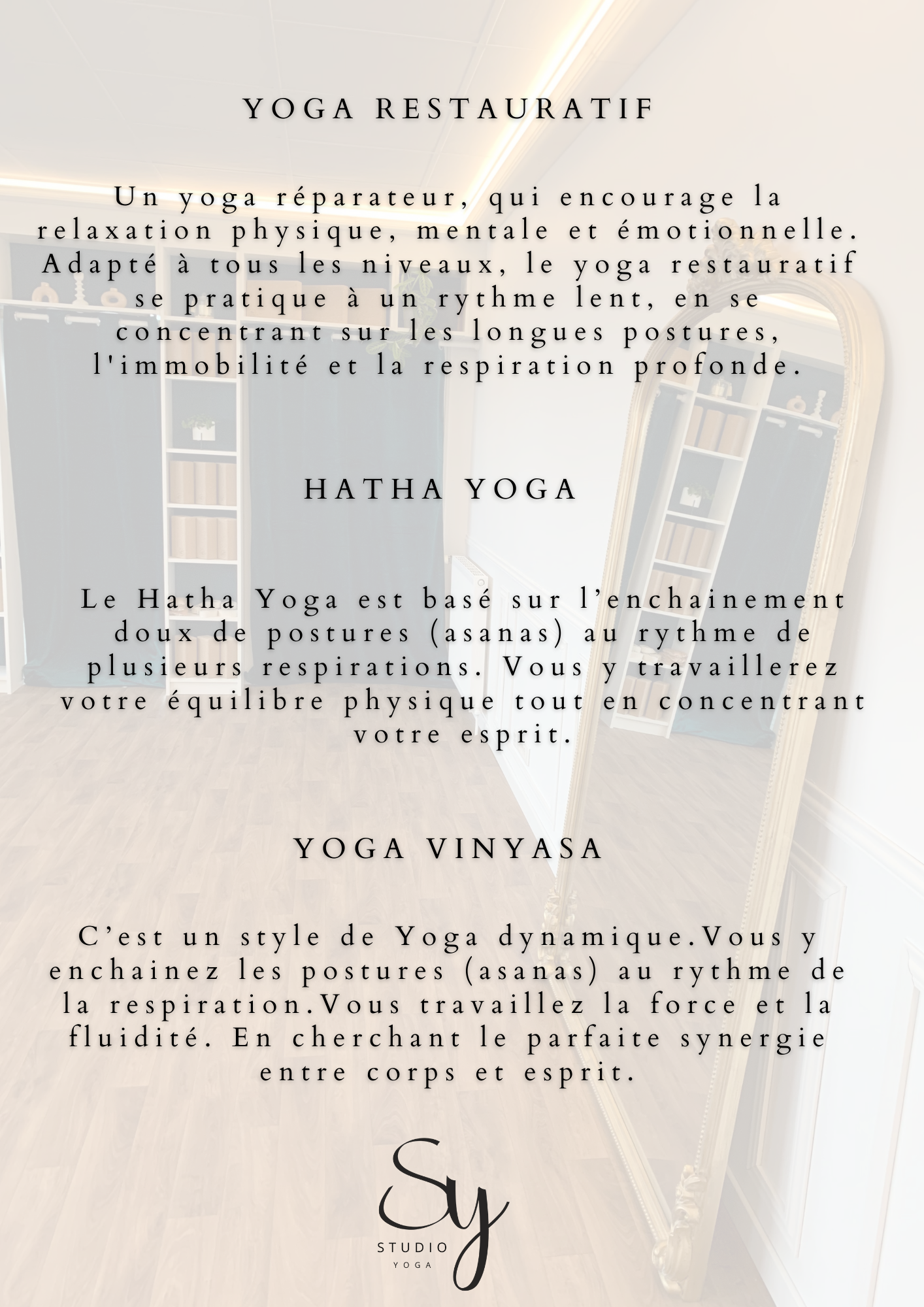 Les types de Yoga proposés